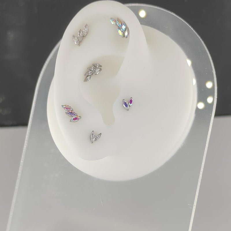 TOMIDES G23 Titanium Flat Back Earrings Studs 16g F136 Implant Grade Titanium Labrets Press Fit Threadless Push In Dainty Cartilage Helix Conch Lobe Lip Tragus Piercing Jewelry - Image 4
